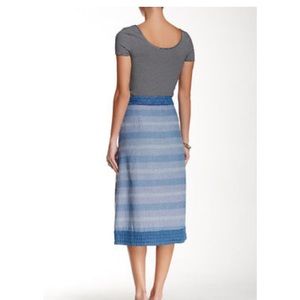 Free People Double The Fun Wrap Denim Skirt Size 8